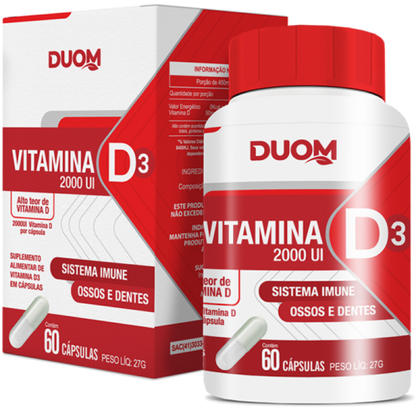 Vitamina D3 2000UI - 60Cap - DUOM