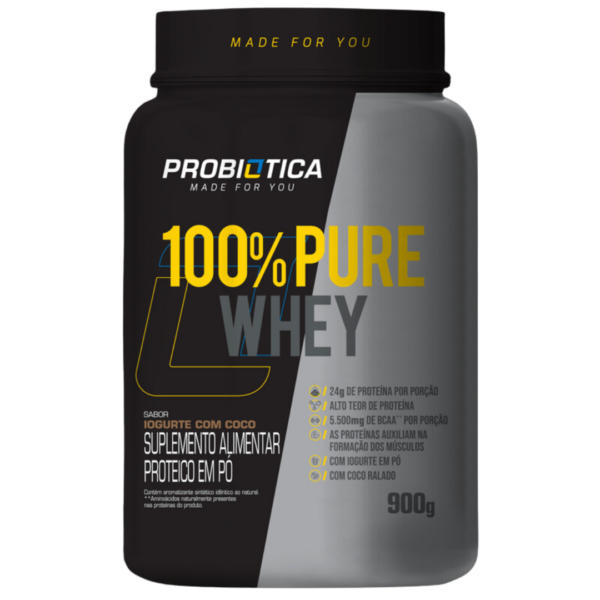 100% Pure Whey Probiótica Pote – 900g