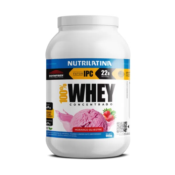 100% Pure Whey - Morango Silvestre - NUTRILATINA - 900G