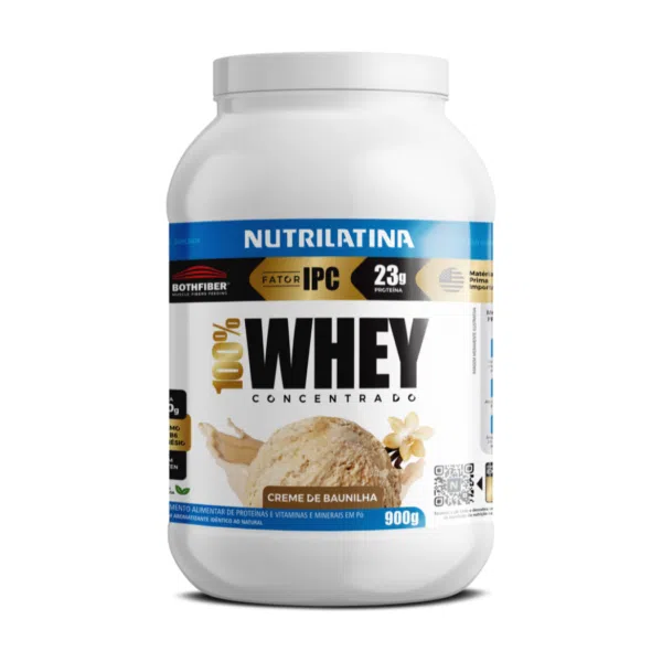 100% Pure Whey - Creme de Baunilha - NUTRILATINA - 900G