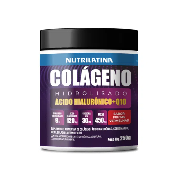 Colágeno Hidrolisado + Ácido Hialurônico + Q10 - Nutrilatina - 300g