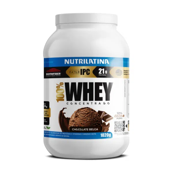 100% Pure Whey - Chocolate Belga - NUTRILATINA - 1020g